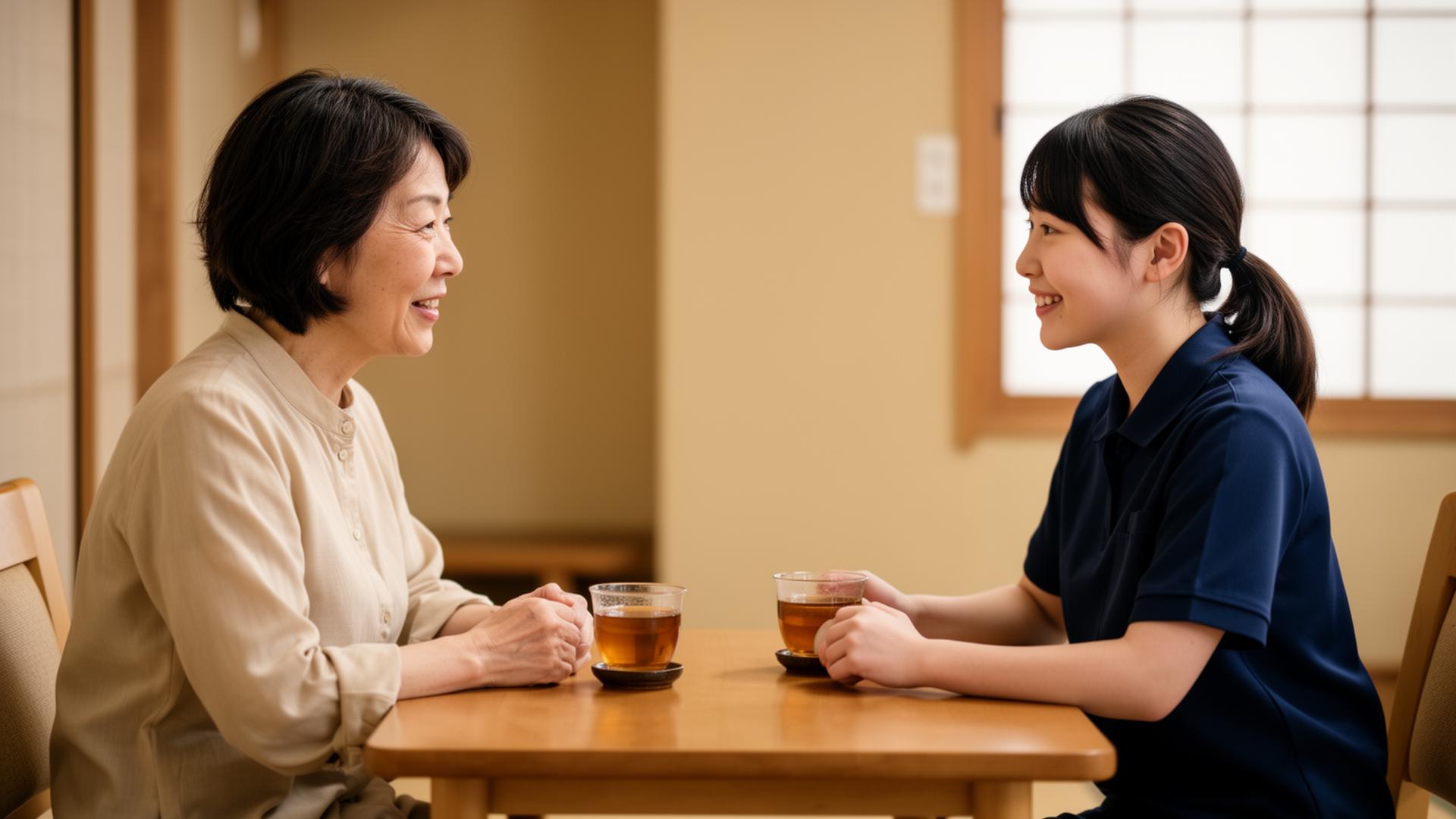 施設長と若手職員の1on1面談